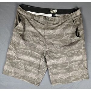 HUK‎ Gray Fish Performance Board Shorts Mens 38 Fishing Sporty Outdoor Swim
